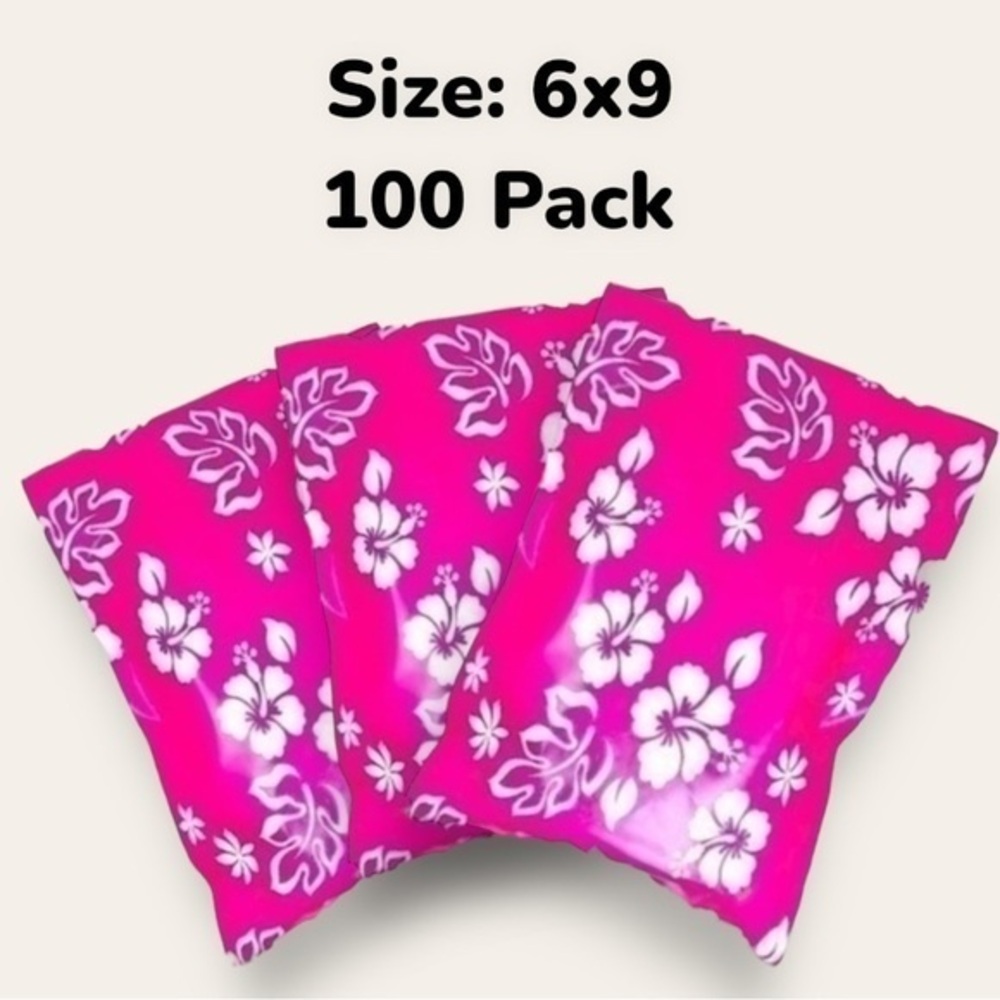 100 Pack of 6x9 PolyMailers, Pink Aloha, TIME TO STOCK UP FOR SUMMER!!! - Picture 1 of 1